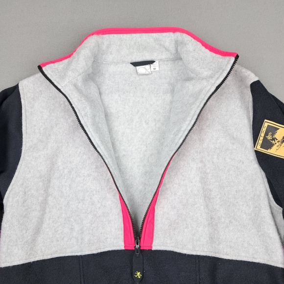 Vintage Ocean Pacific Fleece Jacket Mens Medium Colorblock Neon Ski Patch 90s EC - Picture 4 of 14
